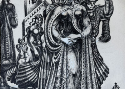 <ttl>Elguja Berdzenishvili <br>“The Right Hand of the Grand Master.” Illustration, 1960-1970s <br></ttl>Contact for price