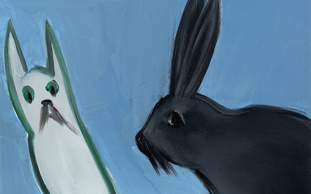 Misha Gogrichiani  Toy Bunny and Real Bunny, 2022 800$
