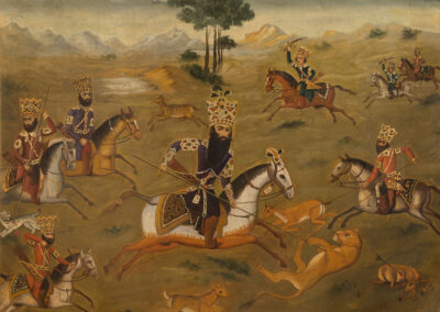 <ttl>Unknown Author <br>Qajar Painting, Hunting Scene, 19th Century<br></ttl>Contact for price
