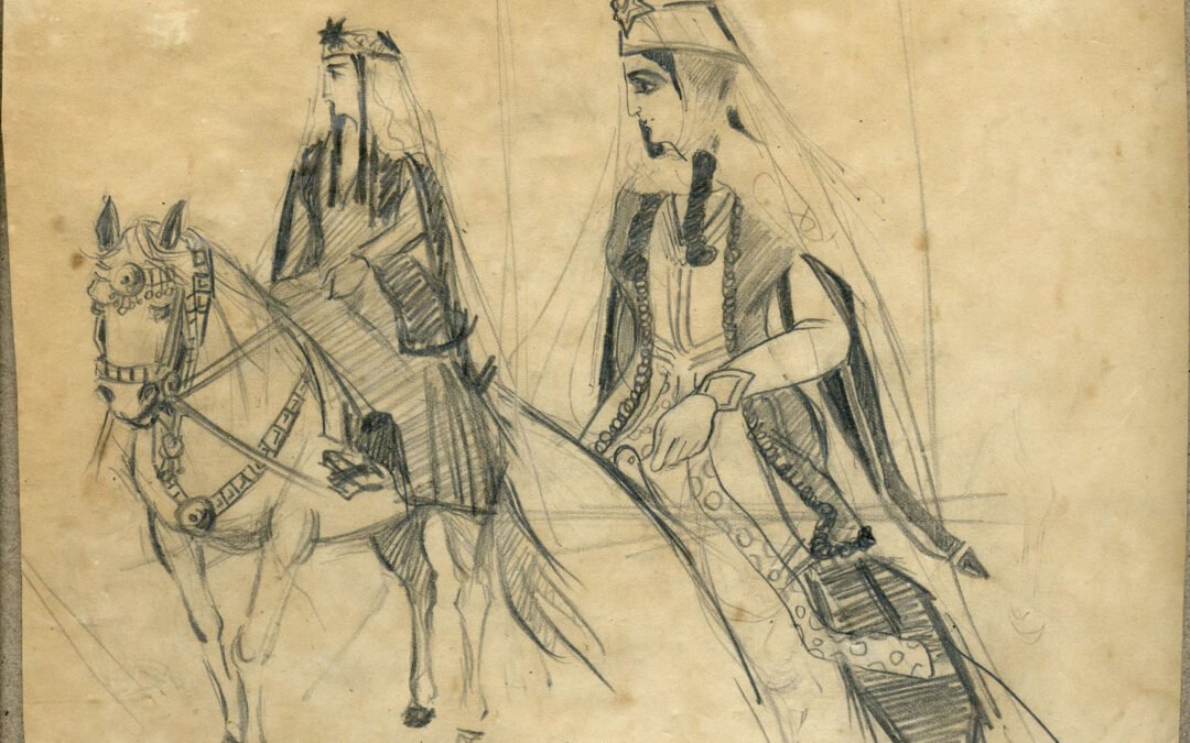 Valerian Sidamon-Eristavi Sketch, 1910-1020s 1,800$