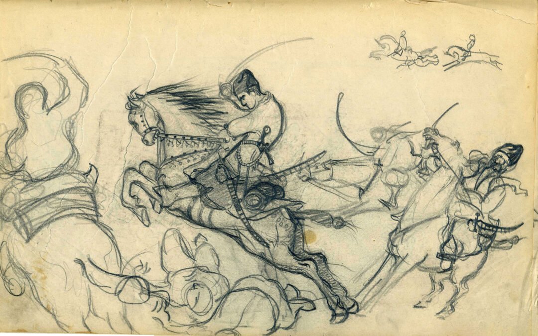 Valerian Sidamon-Eristavi Sketch, 1910-1020s 2,000$